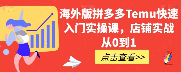 海外版拼多多Temu快速入门实操课，店铺实战从0到1-云际资源网