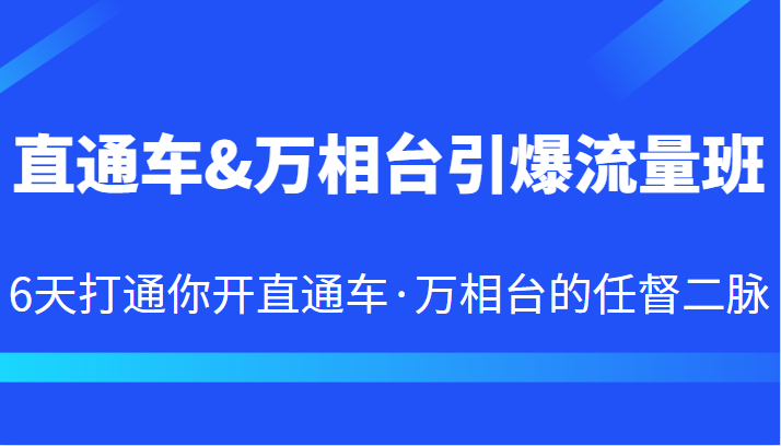 直通车&万相台引爆流量班 6天打通你开直通车·万相台的任督二脉-云际资源网