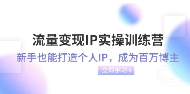 流量变现IP实操训练营：新手也能打造个人IP，成为百万 博主-云际资源网