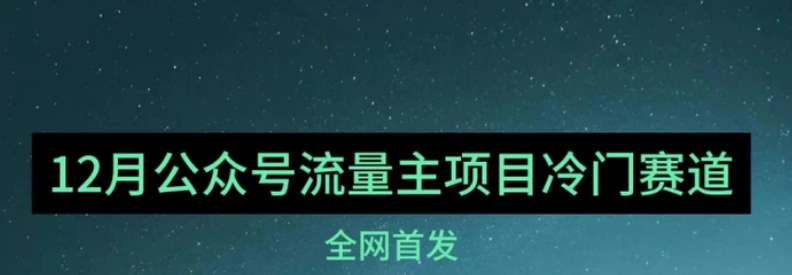 12月份最新公众号流量主小众赛道推荐，30篇以内就能入池！-云际资源网