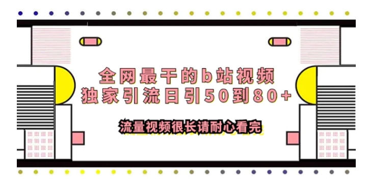 全网最干的b站视频独家引流日引50到80+流量视频很长请耐心看完-云际资源网