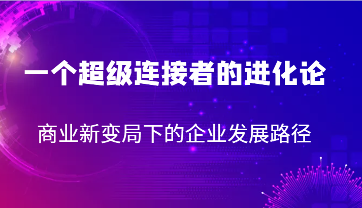 一个超级连接者的进化论 商业新变局下的企业发展路径-云际资源网