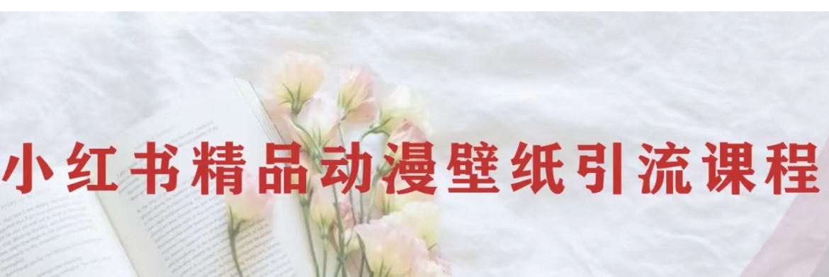 小红书精品动漫壁纸引流变现项目，一条龙变现玩法分享-云际资源网