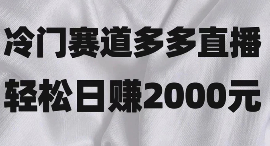 冷门赛道拼多多直播项目，简单念稿子，日收益2000＋-云际资源网