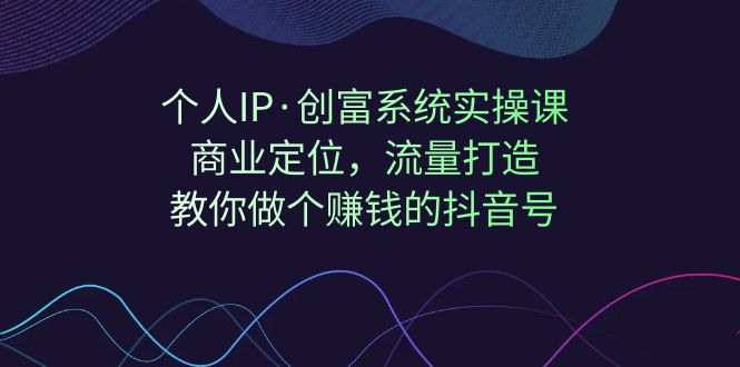 个人IP·创富系统实操课：商业定位，流量打造，教你做个赚钱的抖音号-云际资源网