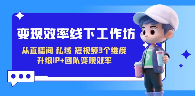 变现-效率线下工作坊，从直播间、私域、短视频3个维度 升级IP+团队变现效率-云际资源网