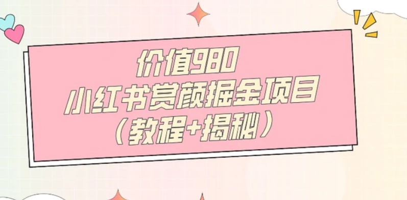 价值980小红书赏颜掘金项目-云际资源网