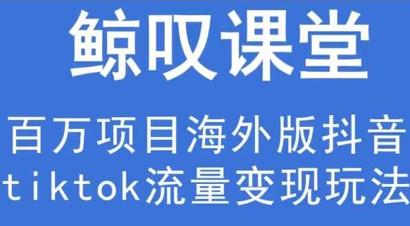 鲸叹号《海外TIKTOK训练营》百万项目海外版抖音tiktok流量变现玩法-云际资源网