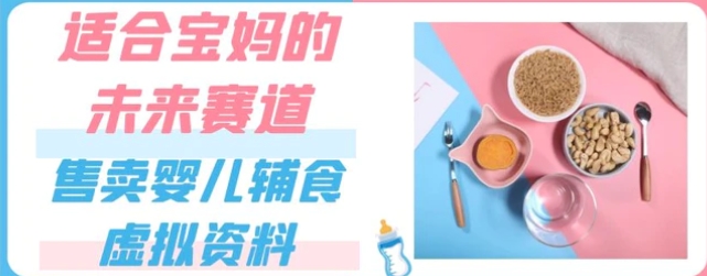 适合宝妈的未来赛道，售卖婴儿辅食虚拟资料，一份9.9-69.9元闭眼赚钱-云际资源网