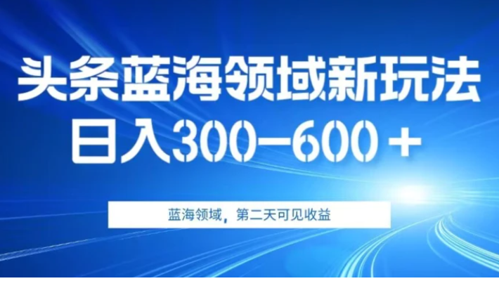 AI头条野路子蓝海领域新玩法2.0，日入300-600＋，附保姆级教程【揭秘】-云际资源网