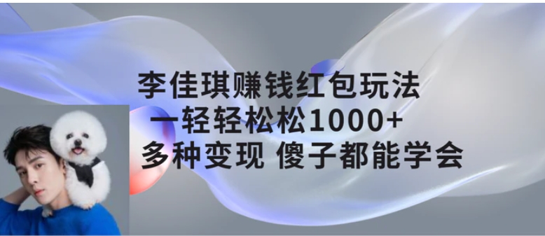 李佳琪赚钱红包玩法，一天轻轻松松1000+，多种变现，傻子都能学会-云际资源网