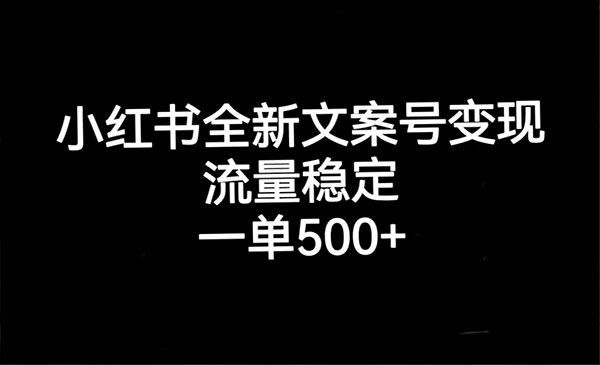 《小红书全新文案号变现》流量稳定，一单收入500+-云际资源网