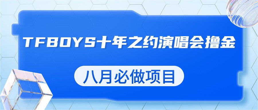 最新蓝海项目，靠最近非常火的TFBOYS十年之约演唱会流量掘金，八月必做的项-云际资源网