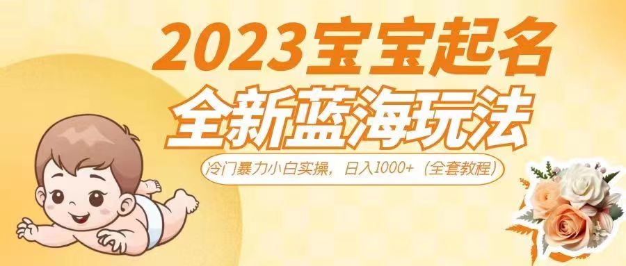 2023宝宝起名全新蓝海玩法，冷门暴力小白实操，日入1000+-云际资源网