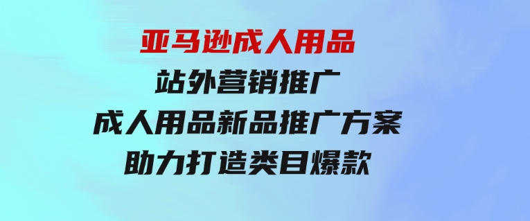 亚马逊成人用品站外营销推广，成人用品新品推广方案，助力打造类目爆款-云际资源网