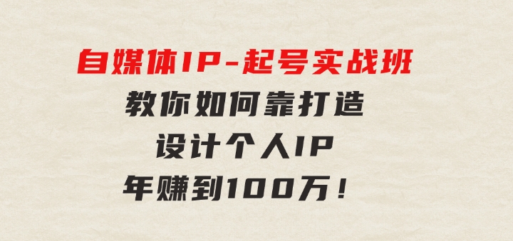 自媒体IP-起号实战班：教你如何靠打造设计个人IP，年赚到100万！-云际资源网