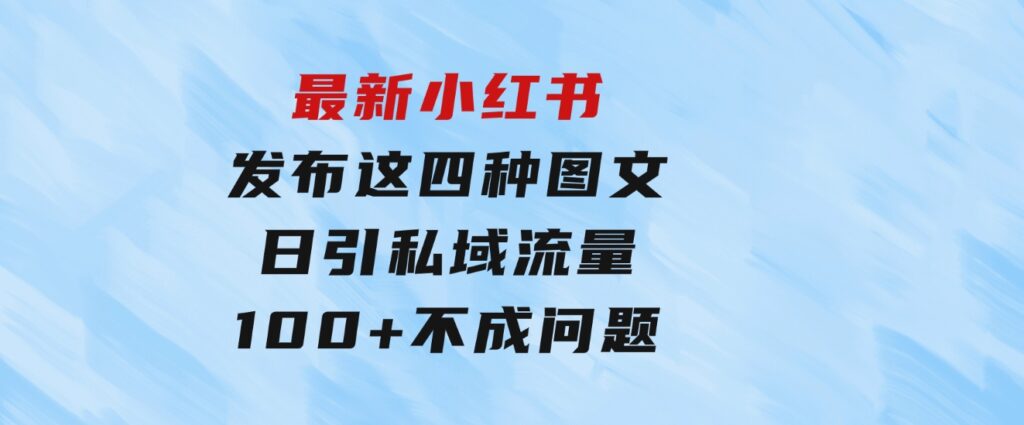 最新小红书发布这四种图文，日引私域流量100+不成问题，-云际资源网