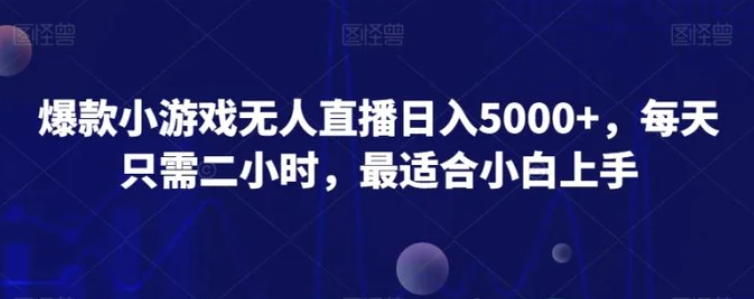 爆款小游戏无人直播日入5000+，每天只需二小时，最适合小白上手-云际资源网