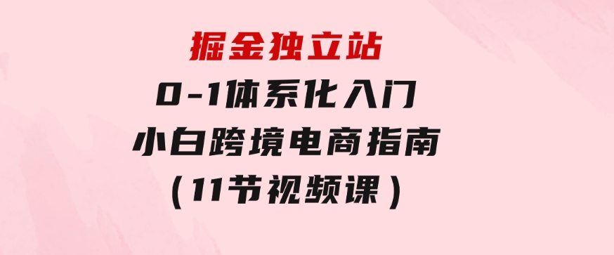 掘金独立站，0-1体系化入门，小白跨境电商指南（11节视频课）-云际资源网