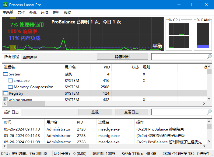ProcessLasso(进程优化工具)Prov15.1.0.19多语便携版-云际资源网