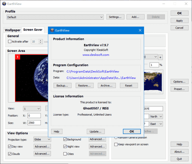 EarthView(提供卫星地球照片作为壁纸)v7.11.1便携版-云际资源网