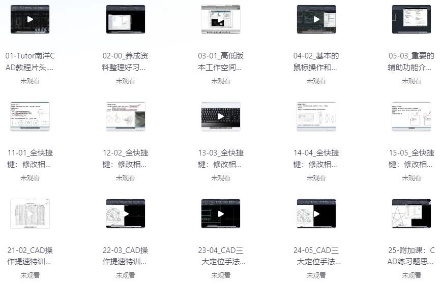 CAD工作技能课程-云际资源网