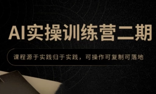 AI实操训练营二期，课程源于实践归于实践，可操作可复制可落地-云际资源网