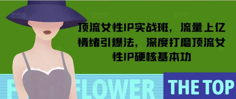 顶流女性IP实战班，流量上亿情绪引爆法，深度打磨顶流女性IP硬核基本功-云际资源网